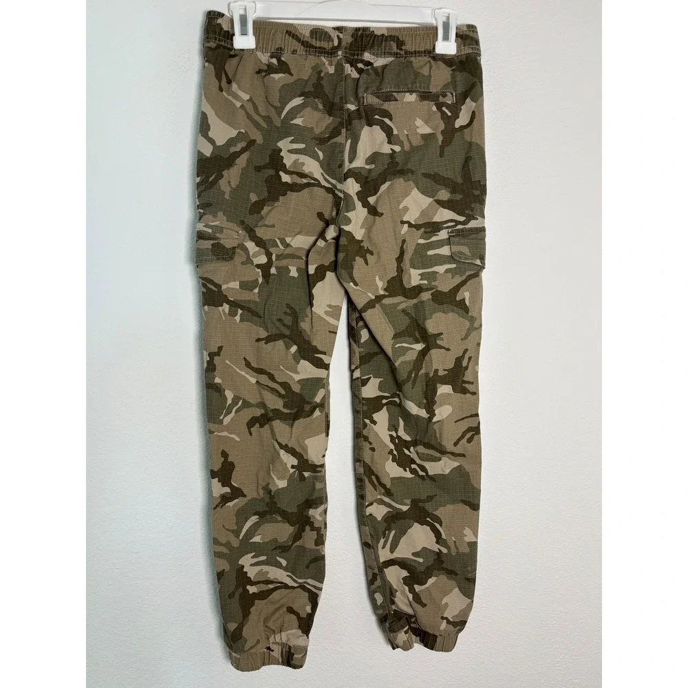 Old Navy Boys Camo Cargo Jogger Pants Green Tan Ripstop Size L 10-12 Plus